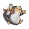 Hedgehog with Diploma, Graduation, Embroidered, Iron on Patch